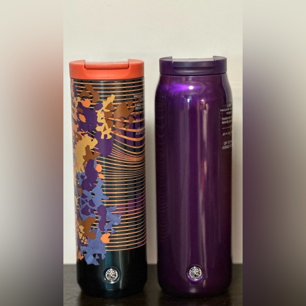 Starbucks Stainless Steel Vacuum Insulated Purple Shine Water Bottle Bundle - Picture 2 of 2
